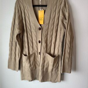 Women's Tan Cable Knit Sweater